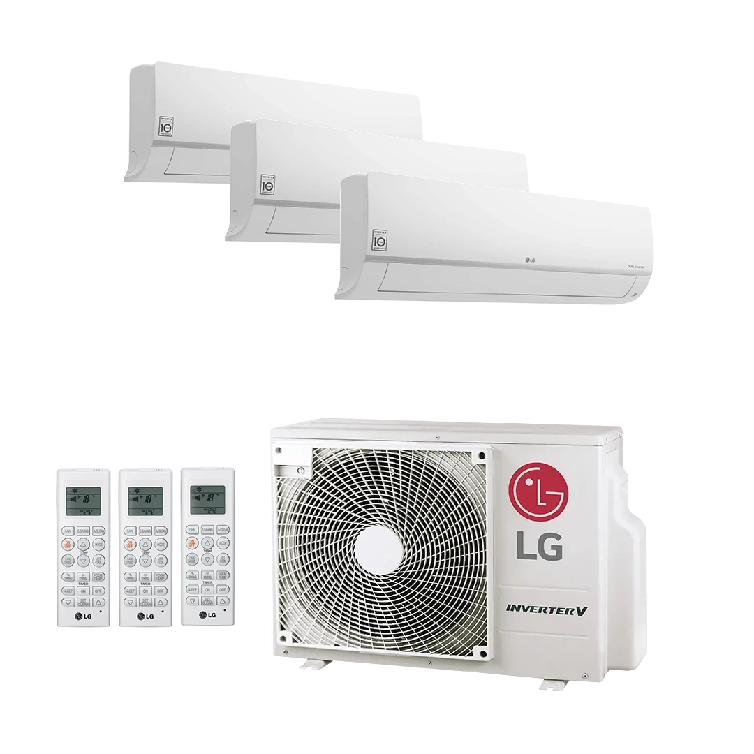 LG Trio Split Systeem 3x 2,5 kW (MU3R21 + 3x PZ09)